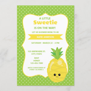 Cute Little Sweetie Pineapple Baby shower Kaart