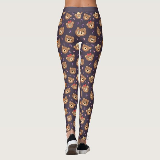 Cute Little Teddy Bear Pattern Leggings (Achterkant)