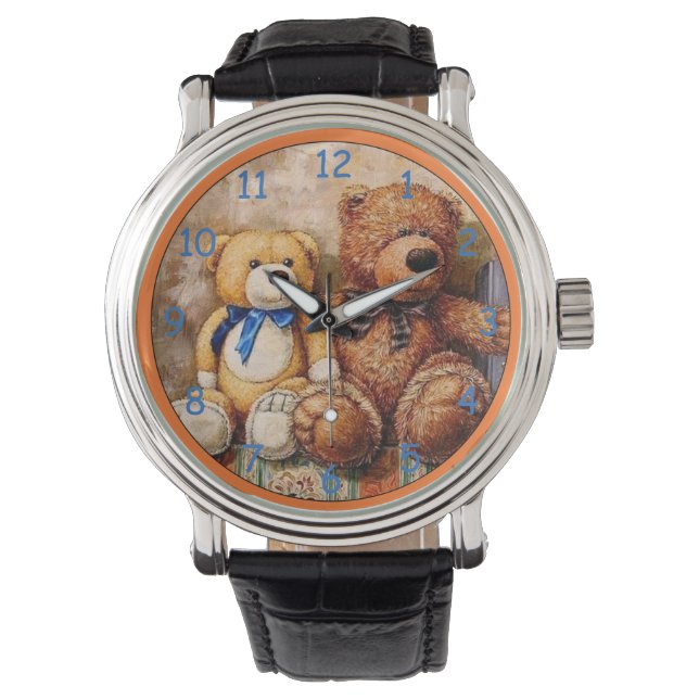 Cute Little Teddy Bears Horloge (Voorkant)