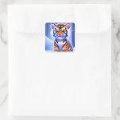 Cute Little Tiger Cub Vierkante Sticker (Tas)