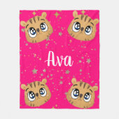 Cute little tiger gold start fleece deken (Voorkant)