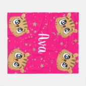 Cute little tiger gold start fleece deken (Voorkant (Horizontaal))