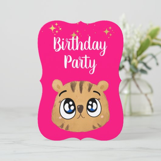 cute little tiger kaart (Staand voorkant)