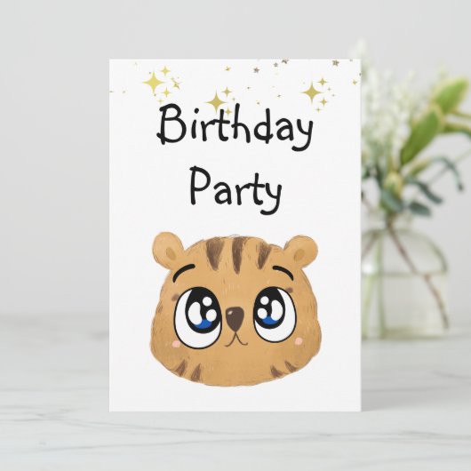 cute little tiger kaart (Staand voorkant)