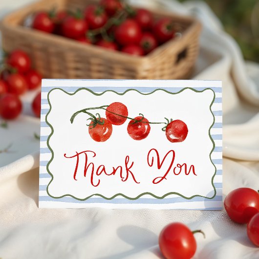 Cute Little Tomato Baby Shower Bedankkaart