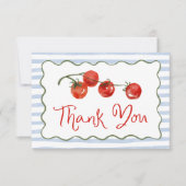 Cute Little Tomato Baby Shower Bedankkaart (Voorkant)