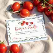 Cute Little Tomato Baby Shower Diaper Raffle Informatiekaartje