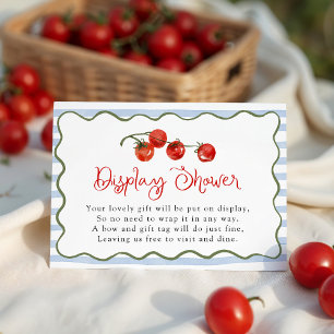 Cute Little Tomato Baby Shower Display Shower Informatiekaartje