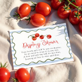 Cute Little Tomato Baby Shower Display Shower Informatiekaartje