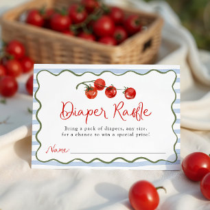 Cute Little Tomato Baby Shower Luiers Raffle Informatiekaartje
