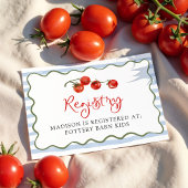 Cute Little Tomato Baby Shower Registry Informatiekaartje