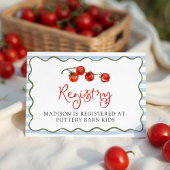 Cute Little Tomato Baby Shower Registry Informatiekaartje