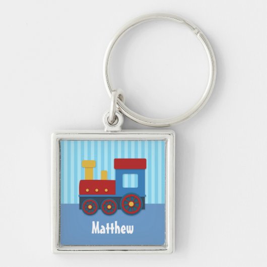 Cute Little Train Boy Personalized Sleutelhanger (Voorkant)