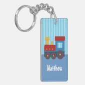 Cute Little Train Kinderen Gepersonaliseerde Sleut Sleutelhanger (Voorkant Links)