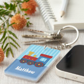 Cute Little Train Kinderen Gepersonaliseerde Sleut Sleutelhanger (Voorkant Rechts)