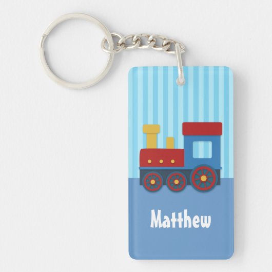 Cute Little Train Kinderen Gepersonaliseerde Sleut Sleutelhanger (Voorkant)
