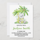 Cute Little Turtle Waterverf Birthday Party Kaart (Voorkant)