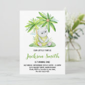 Cute Little Turtle Waterverf Birthday Party Kaart (Staand voorkant)