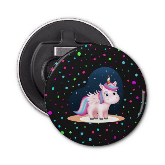 Cute Little Unicorn Button Flesopener (Voorkant)