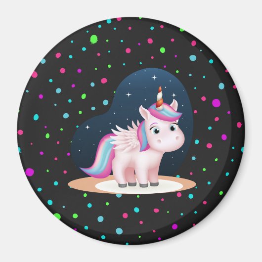 Cute Little Unicorn Magneet (Voorkant)