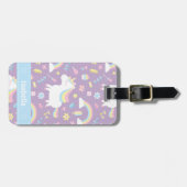 Cute Little Unicorn Rainbow Girls Pattern Canvas t Bagagelabel (Voorkant horizontaal)