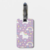 Cute Little Unicorn Rainbow Girls Pattern Canvas t Bagagelabel (Achterkant verticaal)
