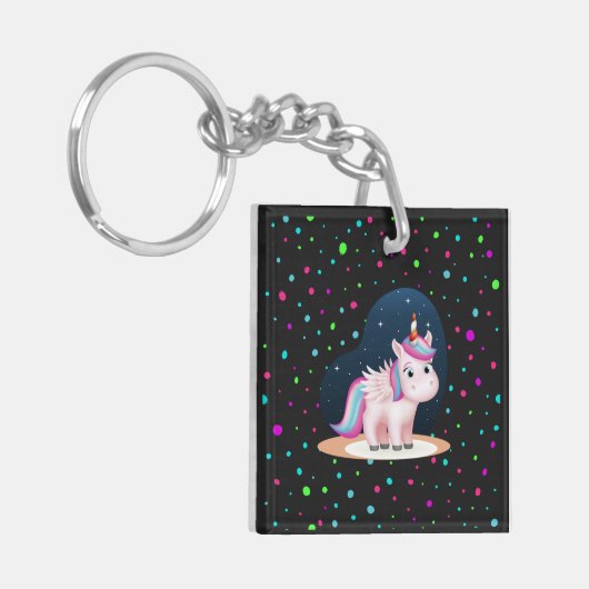 Cute Little Unicorn Sleutelhanger (Voorkant Links)