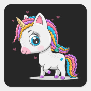 Cute little unicorn vierkante sticker