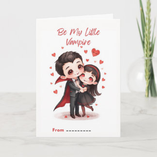 Cute Little Vampire Couple Valentine Card Kaart