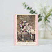 Cute Little Victoriaans French Girl briefkaart (Staand voorkant)
