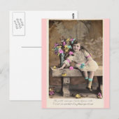 Cute Little Victoriaans French Girl briefkaart (Voorkant / Achterkant)