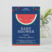 Cute Little Watermelon Baby shower Invitation Kaart (Staand voorkant)