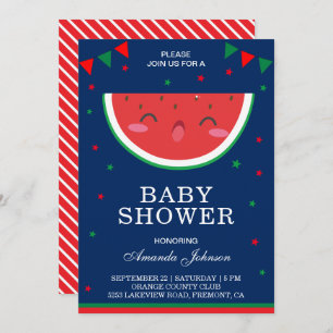 Cute Little Watermelon Baby shower Invitation Kaart
