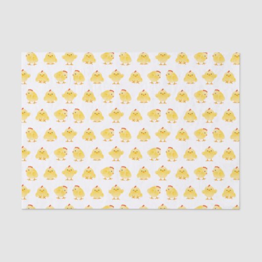 Cute Little Waterverf Chickens Patroon Tissuepapier (Voorkant)