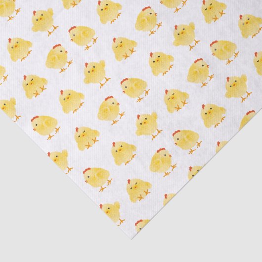 Cute Little Waterverf Chickens Patroon Tissuepapier (Detail)