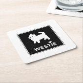 Cute Little Westie - West Highland Terrier Kartonnen Onderzetters (Schuin)