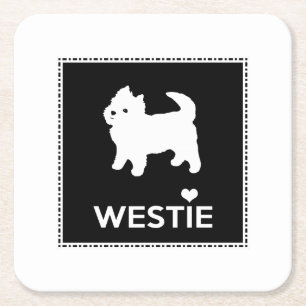 Cute Little Westie - West Highland Terrier Kartonnen Onderzetters