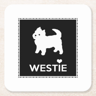 Cute Little Westie - West Highland Terrier Kartonnen Onderzetters