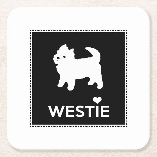 Cute Little Westie - West Highland Terrier Kartonnen Onderzetters (Voorkant)