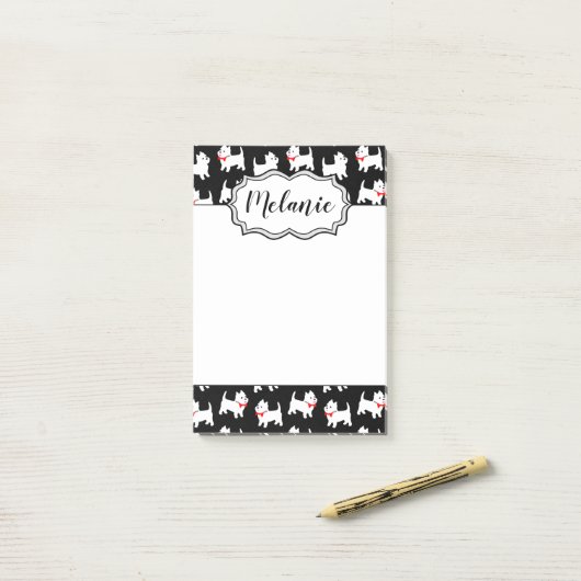 Cute Little Westie - West Highland White Terriers Post-it® Notes (Op bureau)
