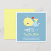 Cute Little Whales Baby shower Invitation Kaart (Voorkant / Achterkant)
