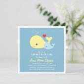 Cute Little Whales Baby shower Invitation Kaart (Staand voorkant)