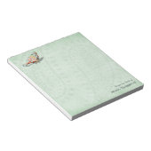 Cute Little Whimsical Bird Paisley Green Custom Notitieblok (Schuin)