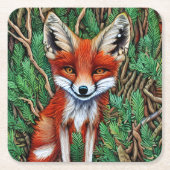 Cute Little Wilderness Fox Kartonnen Onderzetters (Voorkant)
