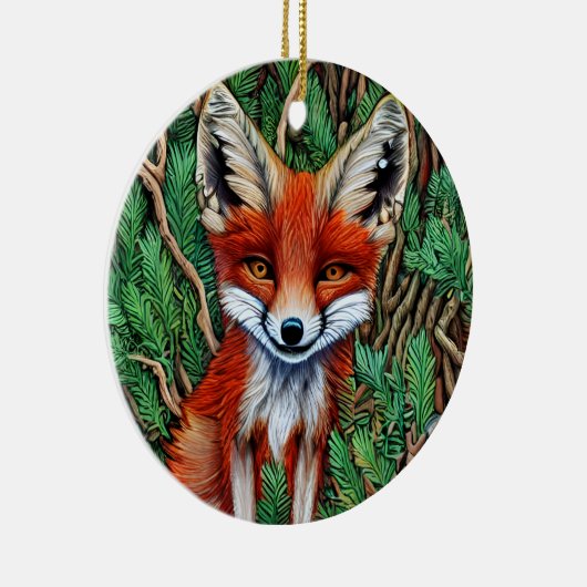 Cute Little Wilderness Fox Keramisch Ornament (Rechts)