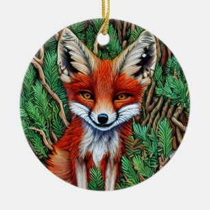 Cute Little Wilderness Fox Keramisch Ornament