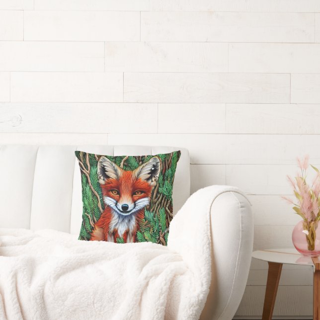Cute Little Wilderness Fox Kussen (Bank)