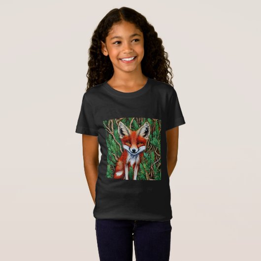 Cute Little Wilderness Fox T-shirt (Voorkant volledig)