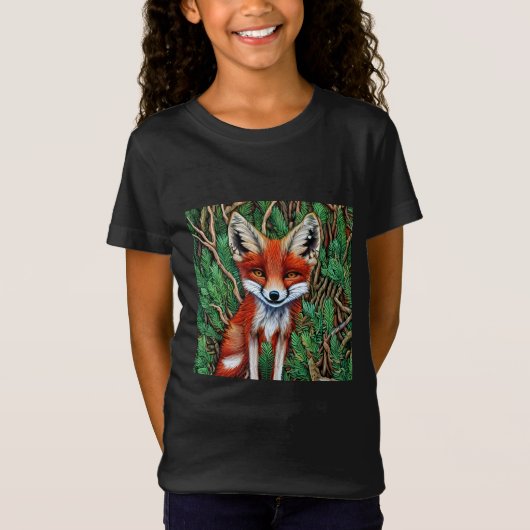 Cute Little Wilderness Fox T-shirt (Voorkant)