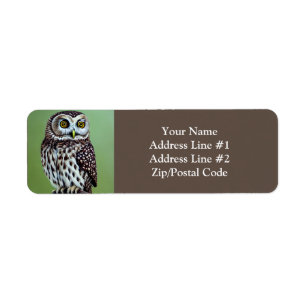 Cute Little Wilderness Woodland Owl Etiket